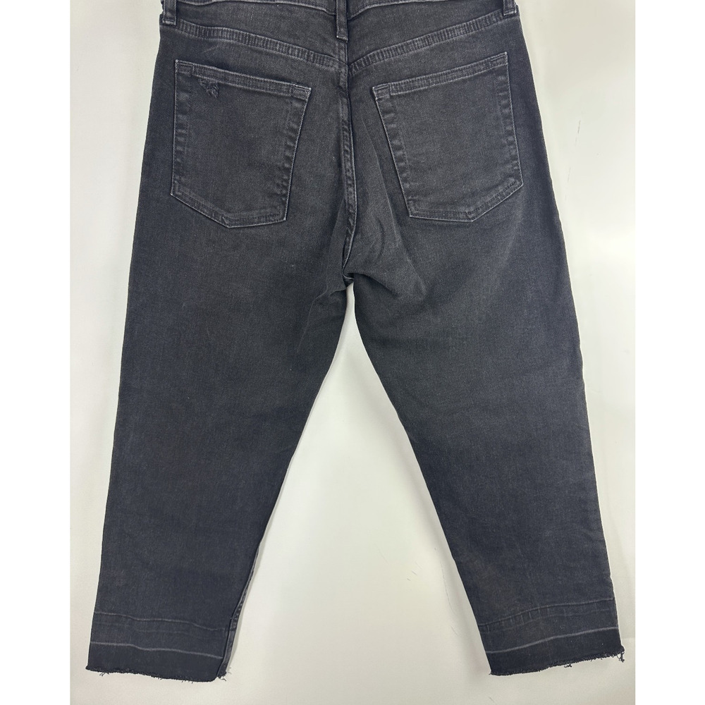 GAP High Rise Cheeky Straight Jeans Raw Ankle Absolute Black Size 29 8 Petite 8P - Picture 11 of 12